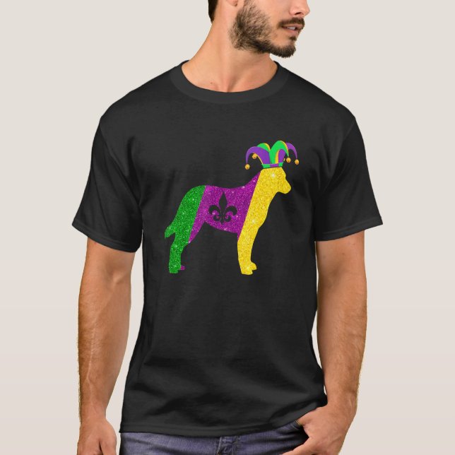Funny Australian Cattle Dog Mardi Gras Party Mask  T Shirt (Framsida)