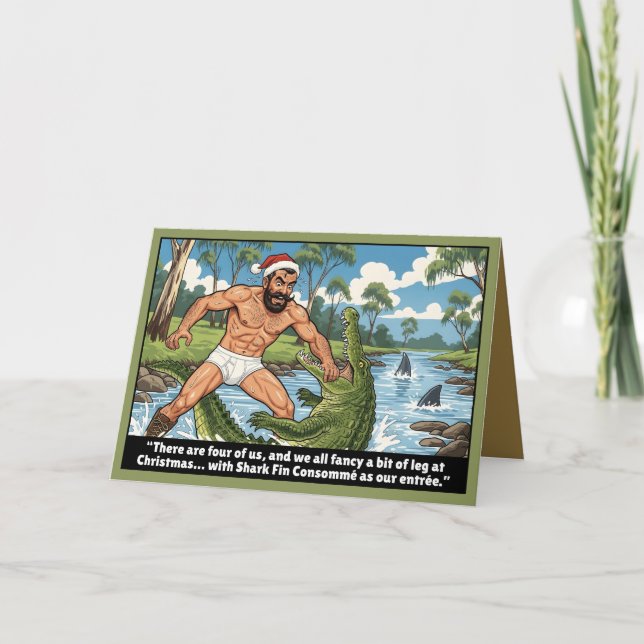 Funny Australian Christmas Kort (Framsida)