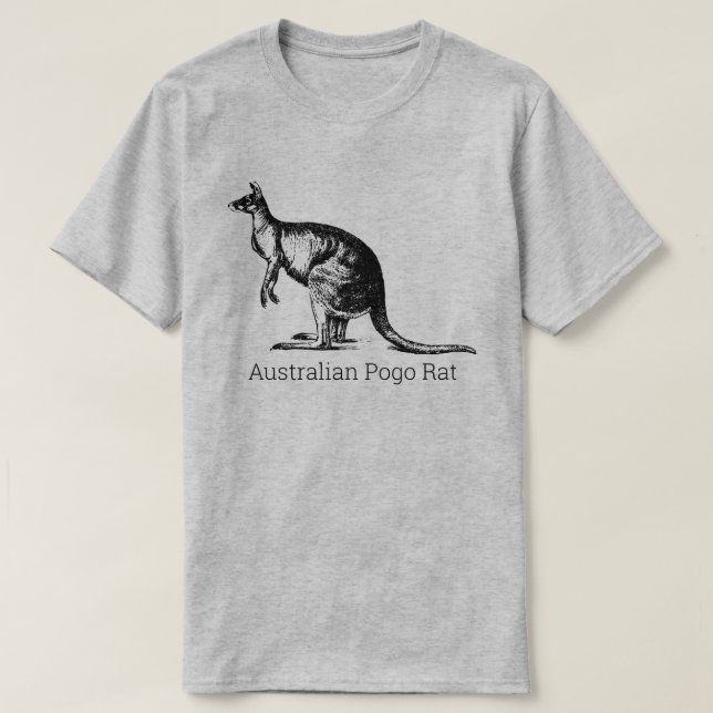 Funny AUSTRALIAN POGO RÅTTA Kangaroo T Shirt (Design framsida)