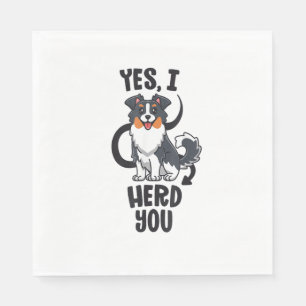 Funny Australian shepherd Mamma presenterar Aussie Pappersservett