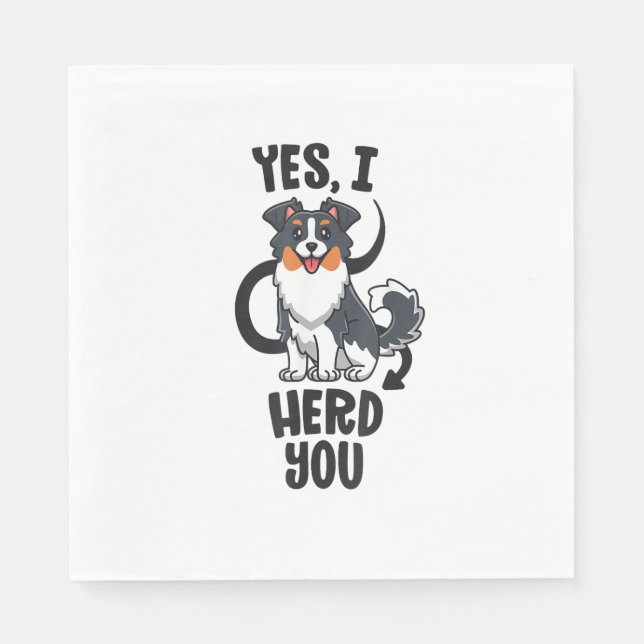 Funny Australian shepherd Mamma presenterar Aussie Pappersservett (Framsidan)