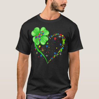Funny Autism Awareness St patricks day Klöver Auti T Shirt