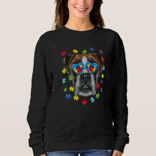 Funny Autism Boxer Hund Puzzle Sunglasses Boys Kid T Shirt