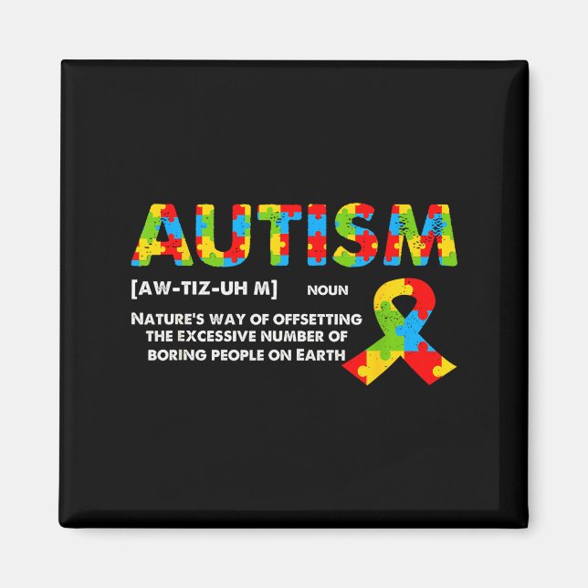 Funny Autism Definition - Autism Awareness Month  Magnet (Framsidan)