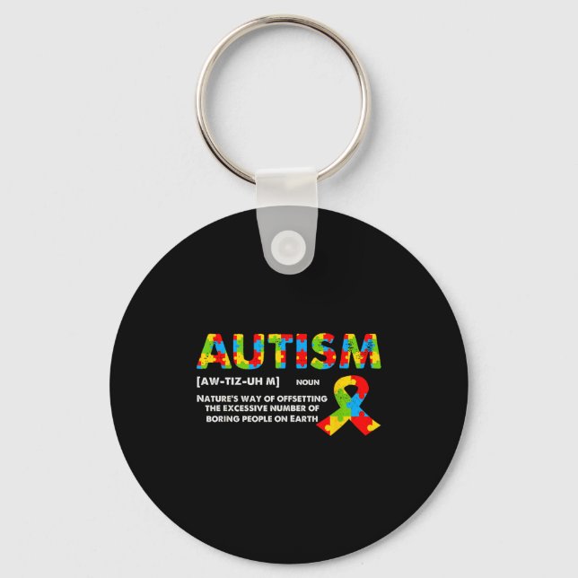 Funny Autism Definition - Autism Awareness Month  Nyckelring (Framsida)