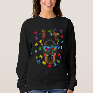 Funny Autism Doberman Hund Puzzle Sunglasses Boys T Shirt