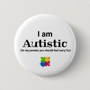 Funny Autism-medvetenhet ASD Knapp