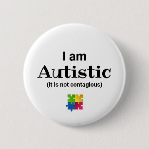 Funny Autism-medvetenhet ASD Knapp