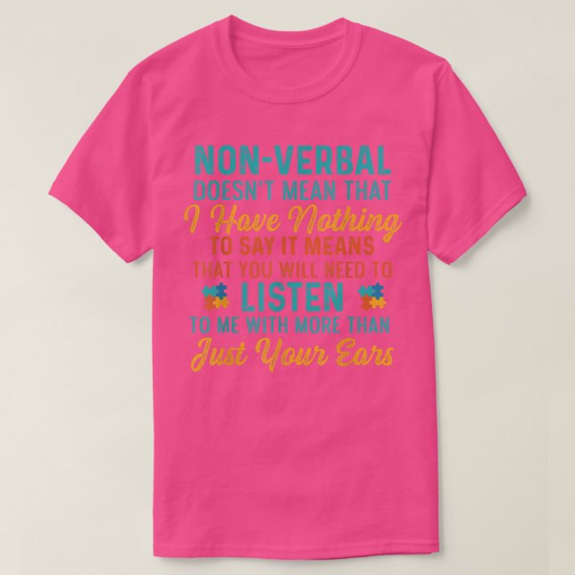Funny Autism Non-Verbal - Autism Awareness T Shirt (Design framsida)