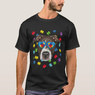 Funny Autism Pitbull Hund Puzzle Sunglasses Boys K T Shirt