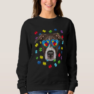 Funny Autism Pitbull Hund Puzzle Sunglasses Boys K T Shirt