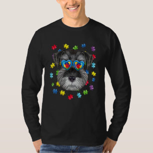 Funny Autism Schnauzer Hund Puzzle Sunglasses Boys T Shirt