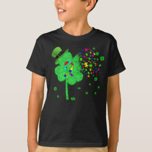 Funny Autism St patricks day Klöver Leprechaun T Shirt