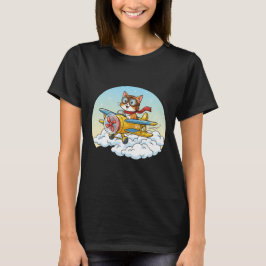 Funny Aviator Cat Pilot T-Shirt 