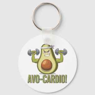 Funny Avo-Cardio Avocado Fitness Design Nyckelring
