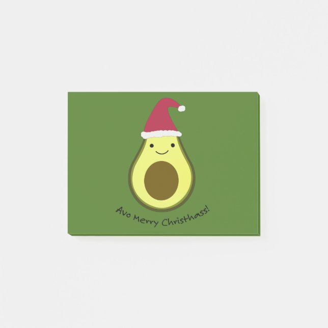 Funny Avo Merry Christhass Avocado Pun Post-it Block (Framsida)