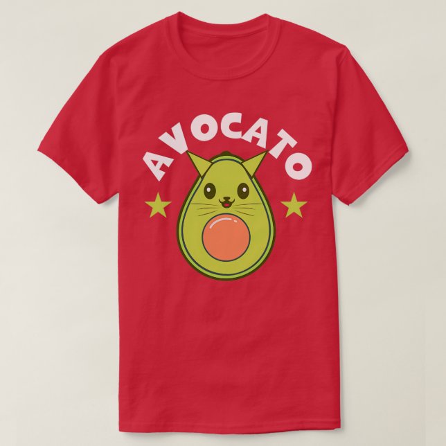 Funny Avocado Älskare Avocato Guacamole Cat Lover T Shirt (Design framsida)