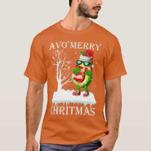 Funny Avocado Älskare Julafton Light Santa Avocado T Shirt