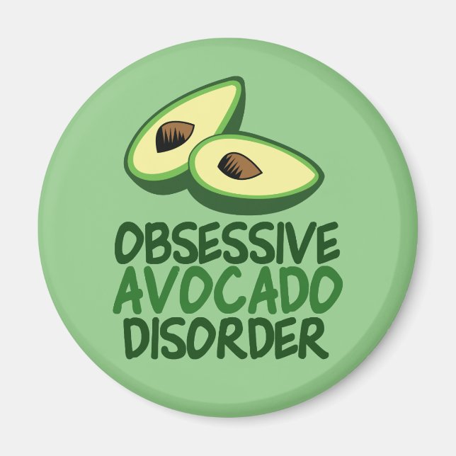 Funny Avocado Älskare Magnet (Framsidan)