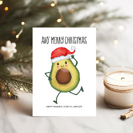 Funny Avocado Avo God jul Julkort