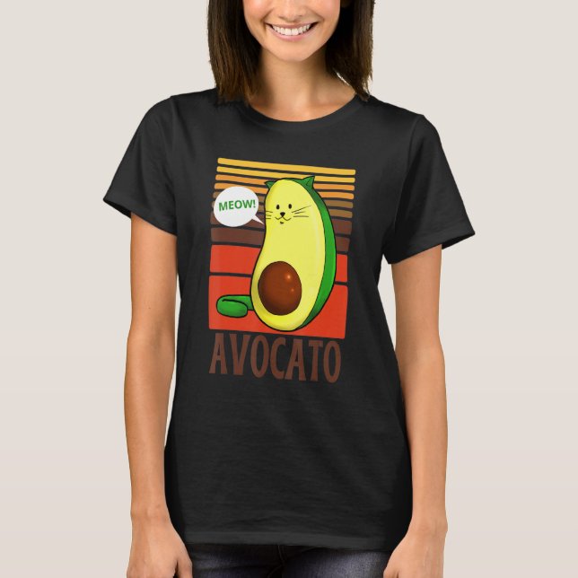 Funny Avocado Avocato Ca för katter T Shirt (Framsida)