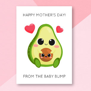Funny Avocado Baby Bump Mors dag-kort Kort