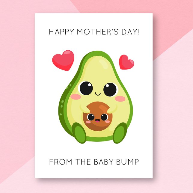 Funny Avocado Baby Bump Mors dag-kort Kort (Skapare uppladdad)