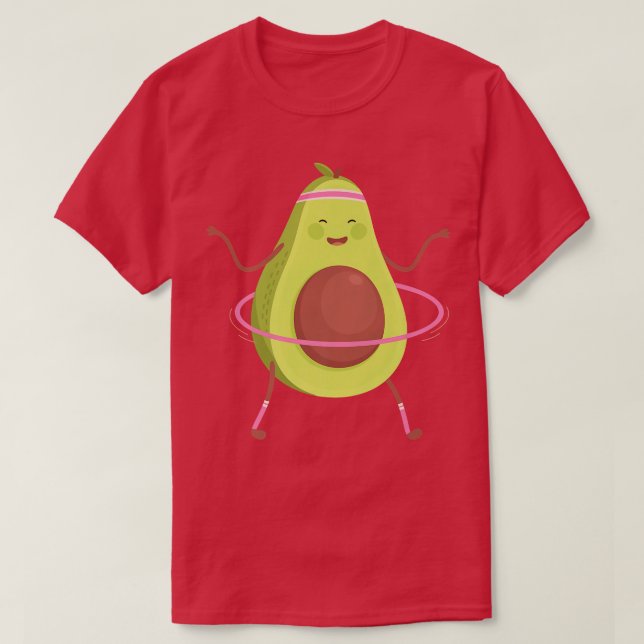 Funny avocado Doing Hula Ring T Shirt (Design framsida)