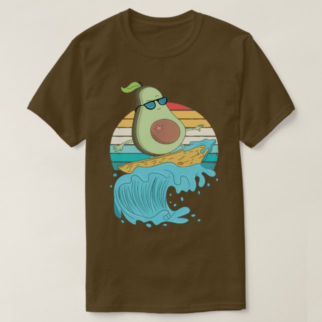 Funny Avocado Funny Surfing Avocado sommargåva Av T Shirt (Design framsida)