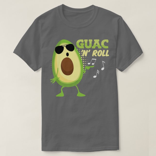 Funny Avocado Guac n Roll Guacamole Meican Rocker T Shirt (Design framsida)