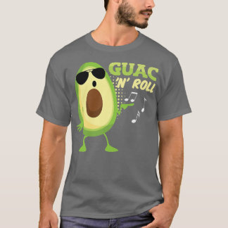 Funny Avocado Guac n Roll Guacamole Meican Rocker T Shirt