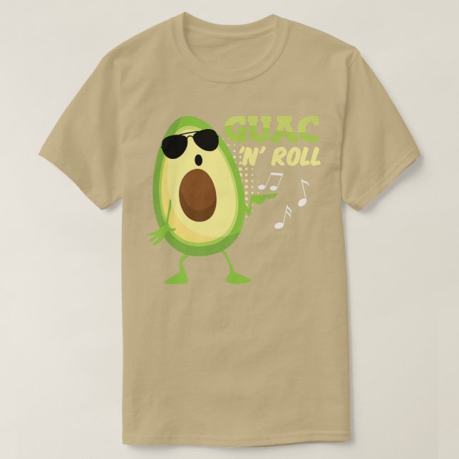 Funny Avocado Guac n Roll Guacamole Mexican Rocker T Shirt (Design framsida)