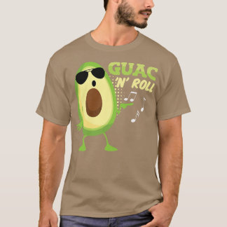 Funny Avocado Guac n Roll Guacamole Mexican Rocker T Shirt