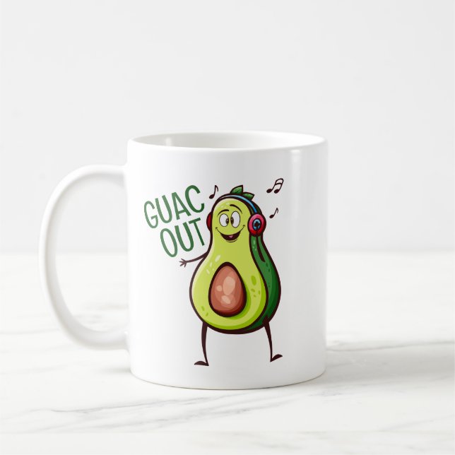 Funny Avocado Music-hörlurar Kaffemugg (Vänster)