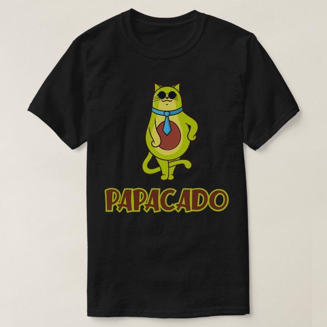 Funny Avocado Papacado Vegan Pappa Far T Shirt (Design framsida)