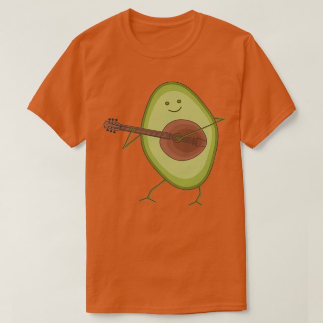 Funny Avocado Plays Guitar Vegetable T Shirt (Design framsida)