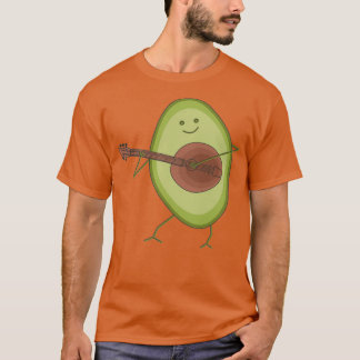 Funny Avocado Plays Guitar Vegetable T Shirt