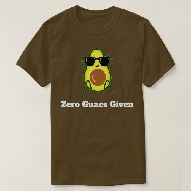 Funny Avocado presenterar Zero Guacs som ges en fi T Shirt (Design framsida)