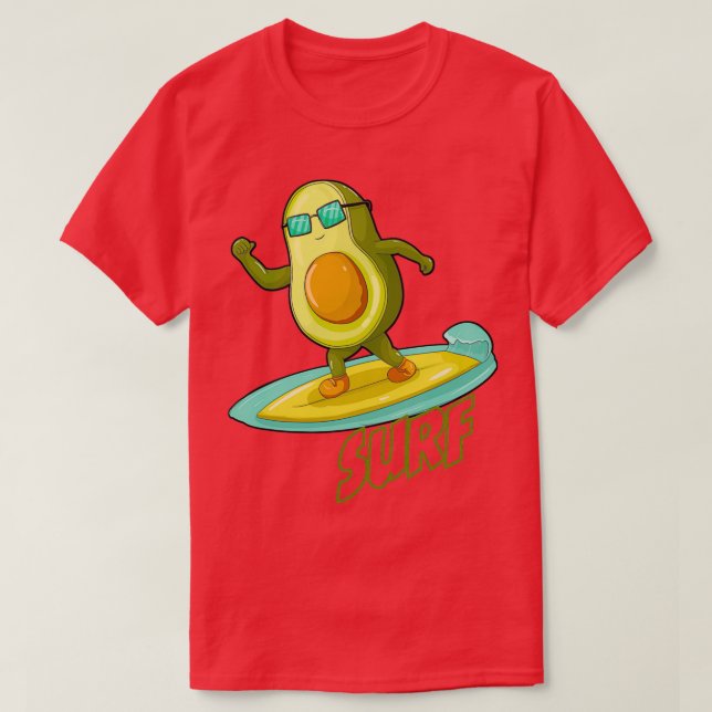 Funny Avocado Surfa Sticker T Shirt (Design framsida)