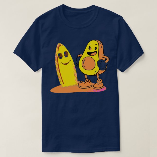 Funny Avocado Surfing 24 T Shirt (Design framsida)