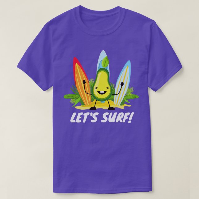 Funny avocado surfing 2 4 t shirt (Design framsida)
