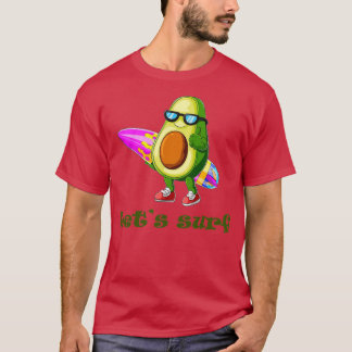 Funny Avocado Surfing 40 T Shirt