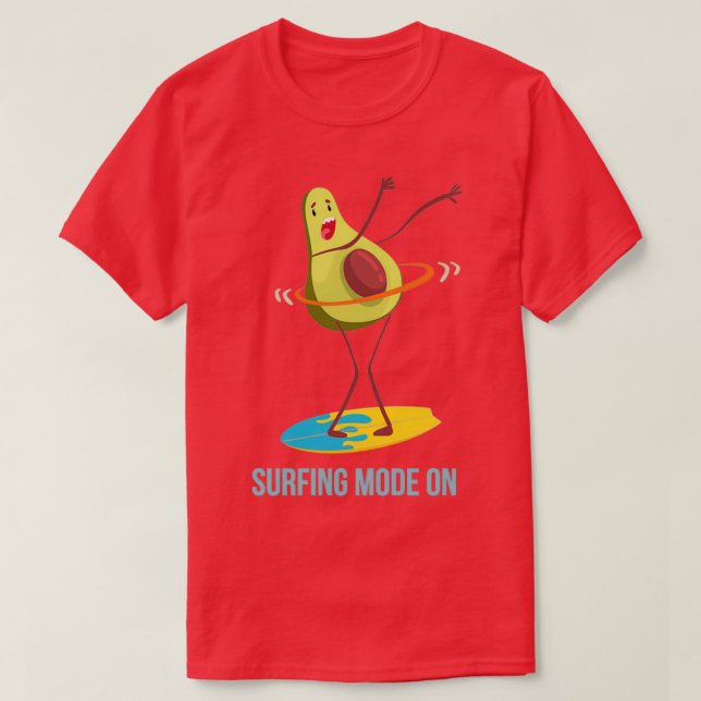 Funny Avocado Surfing 42 T Shirt (Design framsida)