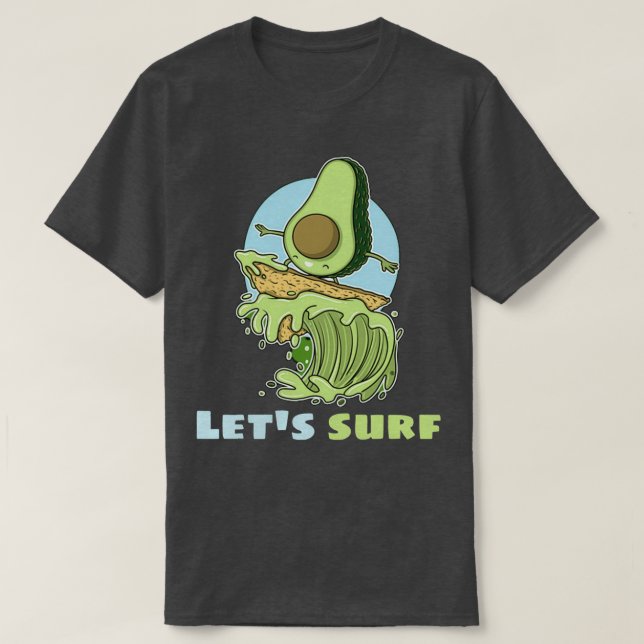Funny Avocado Surfing 4 1 T Shirt (Design framsida)