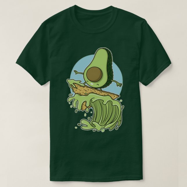 Funny Avocado Surfing 51 T Shirt (Design framsida)