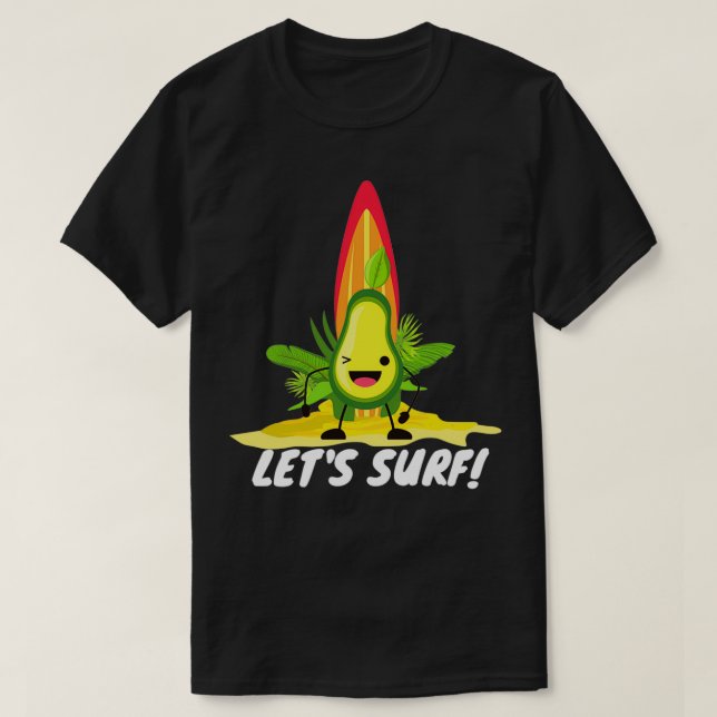 Funny avocado surfing 56 t shirt (Design framsida)