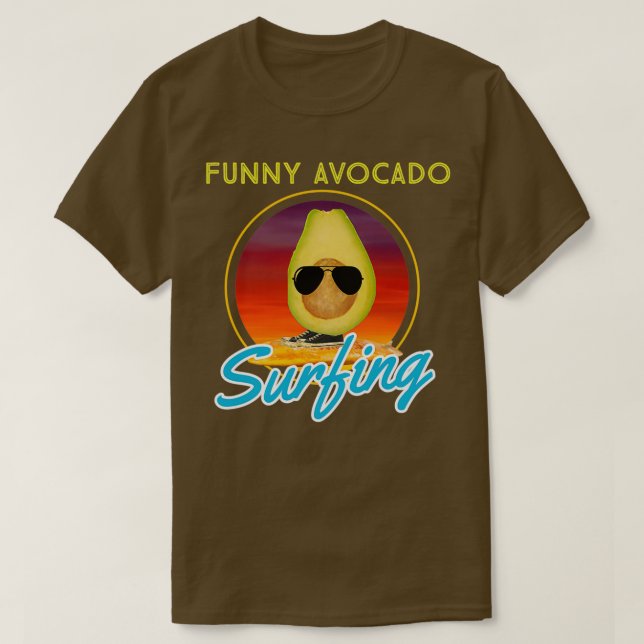 Funny avocado surfing 68 t shirt (Design framsida)