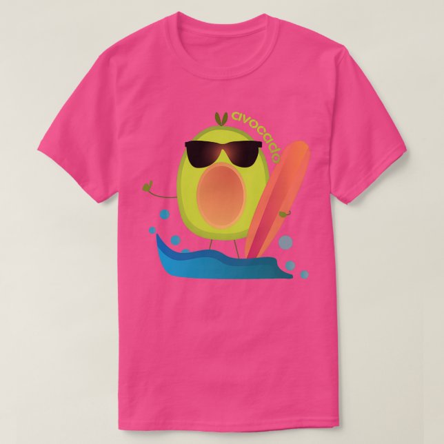 Funny Avocado Surfing Cute Funny Avocado T Shirt (Design framsida)