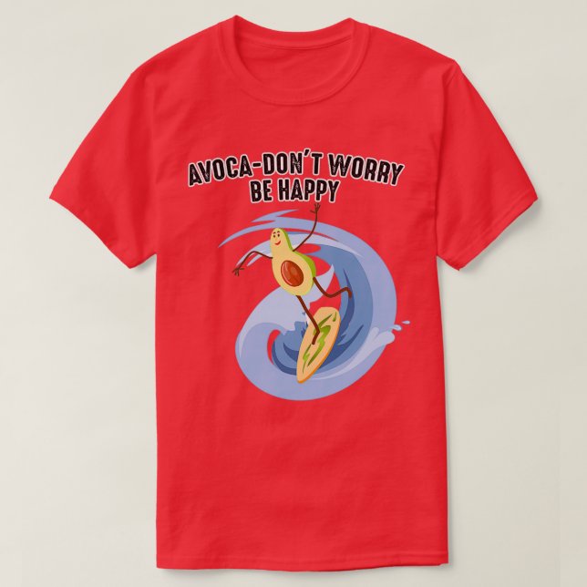 Funny Avocado Surfing Design för Avocado Älskare f T Shirt (Design framsida)