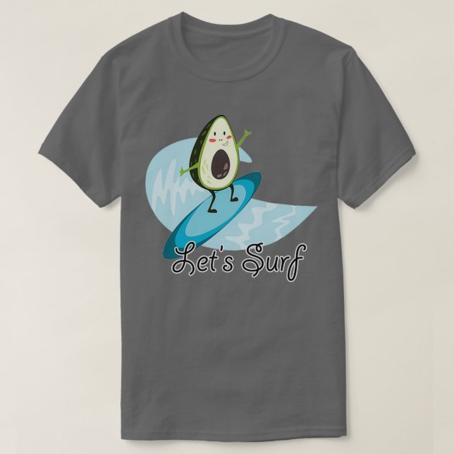 Funny Avocado Surfing Design för Avocado Älskare f T Shirt (Design framsida)